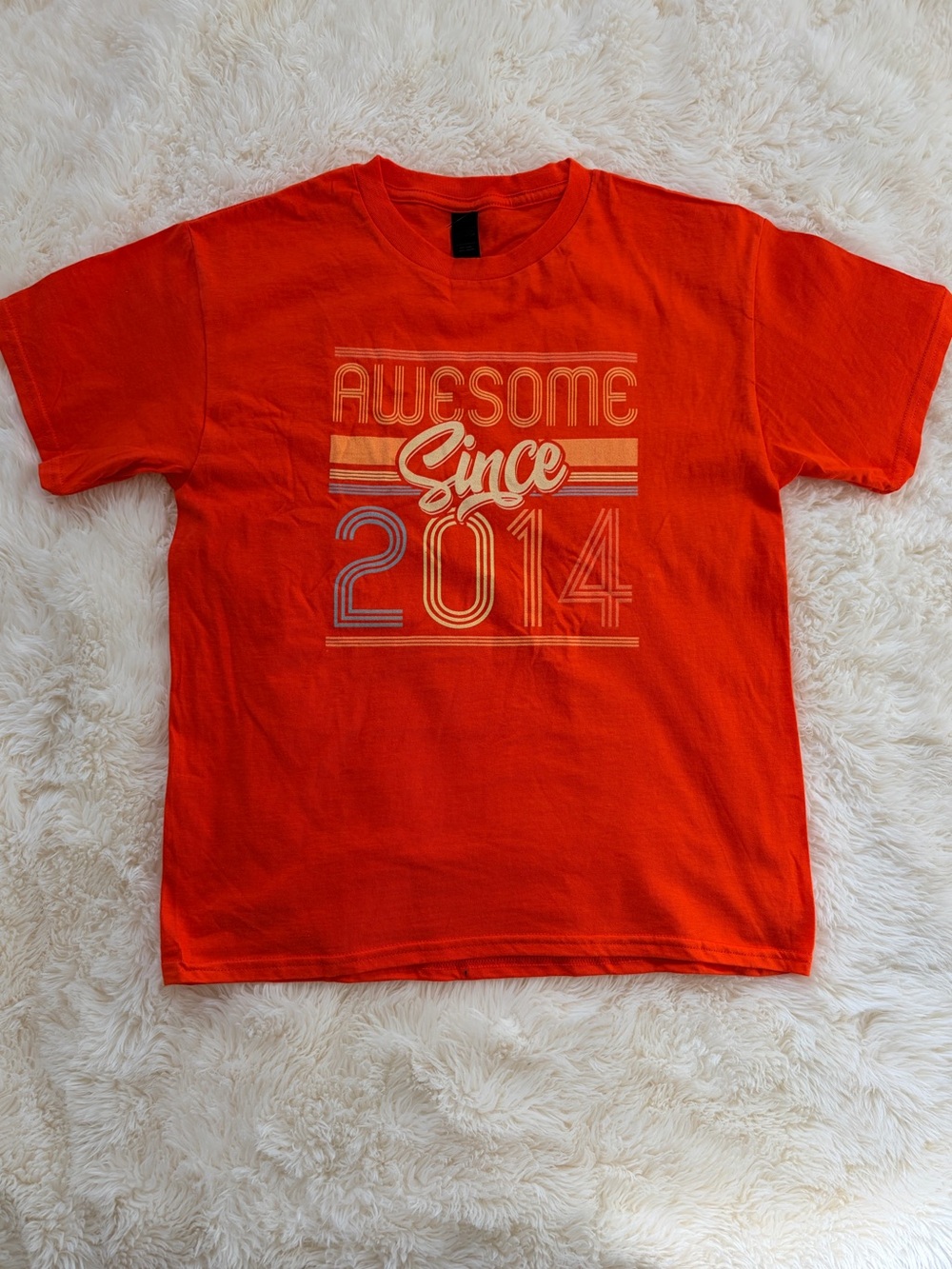 Gildan Orange "Awesome Since 2014" Graphic Tee
